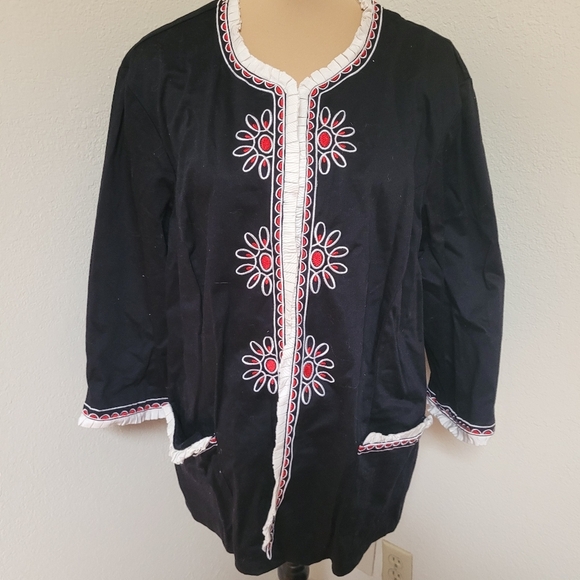 Bob Mackie Wearable Art Black and Red  Jacket - Picture 1 of 6